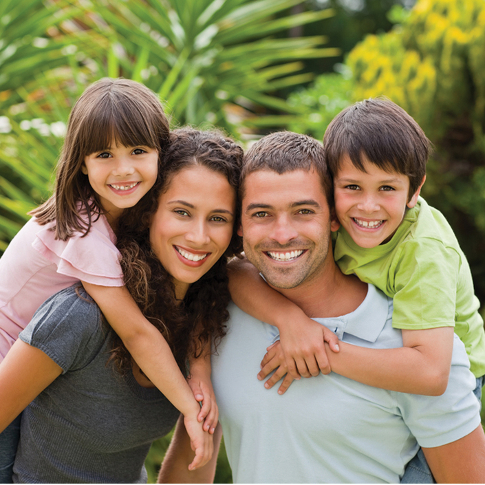 young happy family